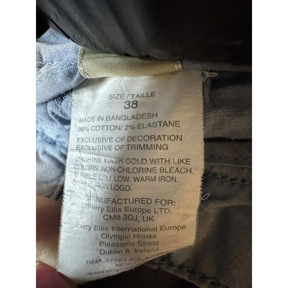 Original Penguin Shorts Men’s 38 Blue Chino Flat Front Casual Stretch 8” Inseam